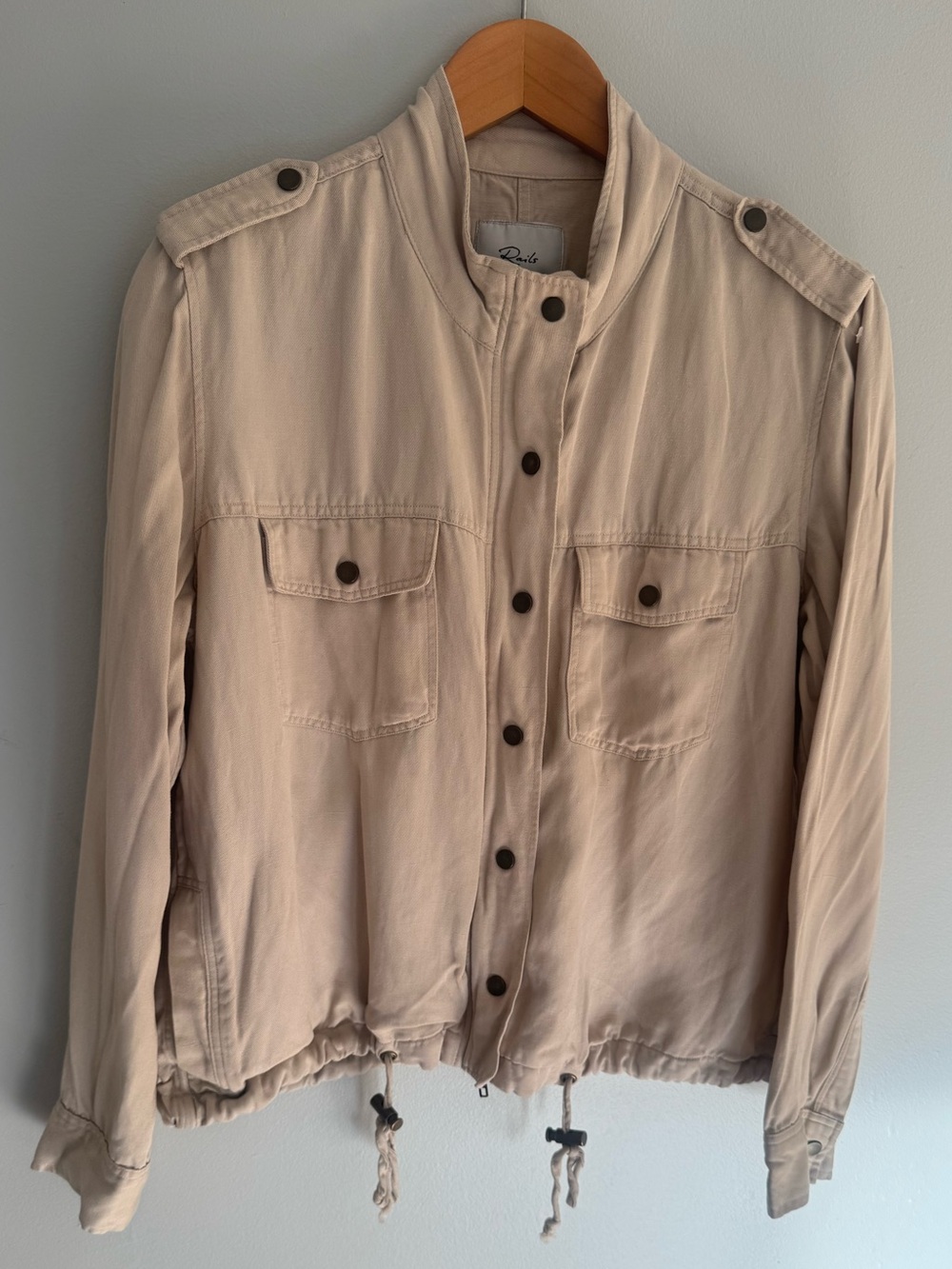 Rails Beige Utility Jacket Drawstring Hem Medium - Picture 2 of 4